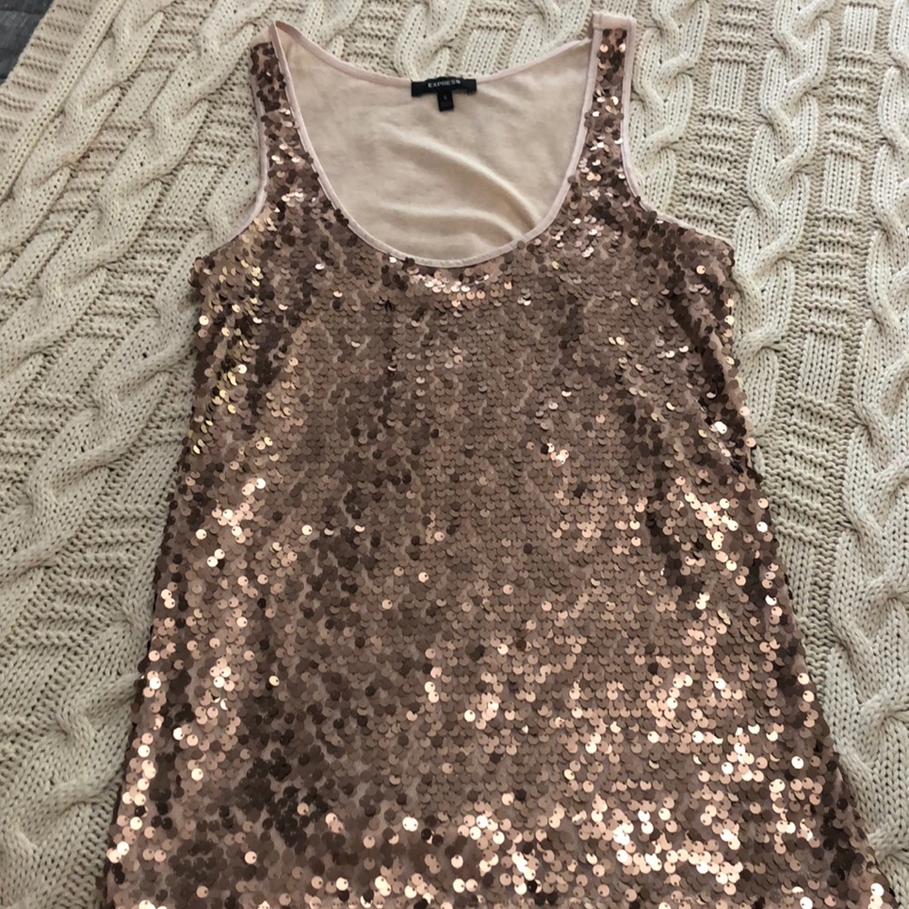 Rose gold sequins tank top